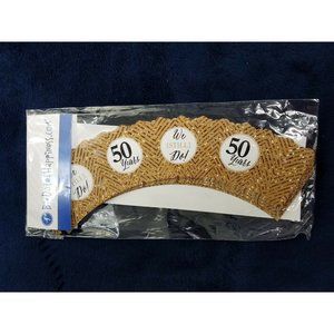 50 years wedding anniversary we still do cupcake wrappers one package gold